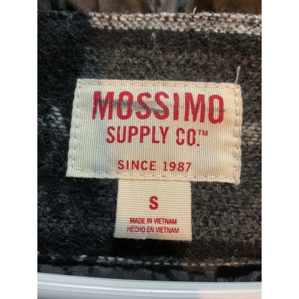 Mossimo Supply‎ Co Womens Grey Black Southwestern Geometric Hooded Parka Coat S